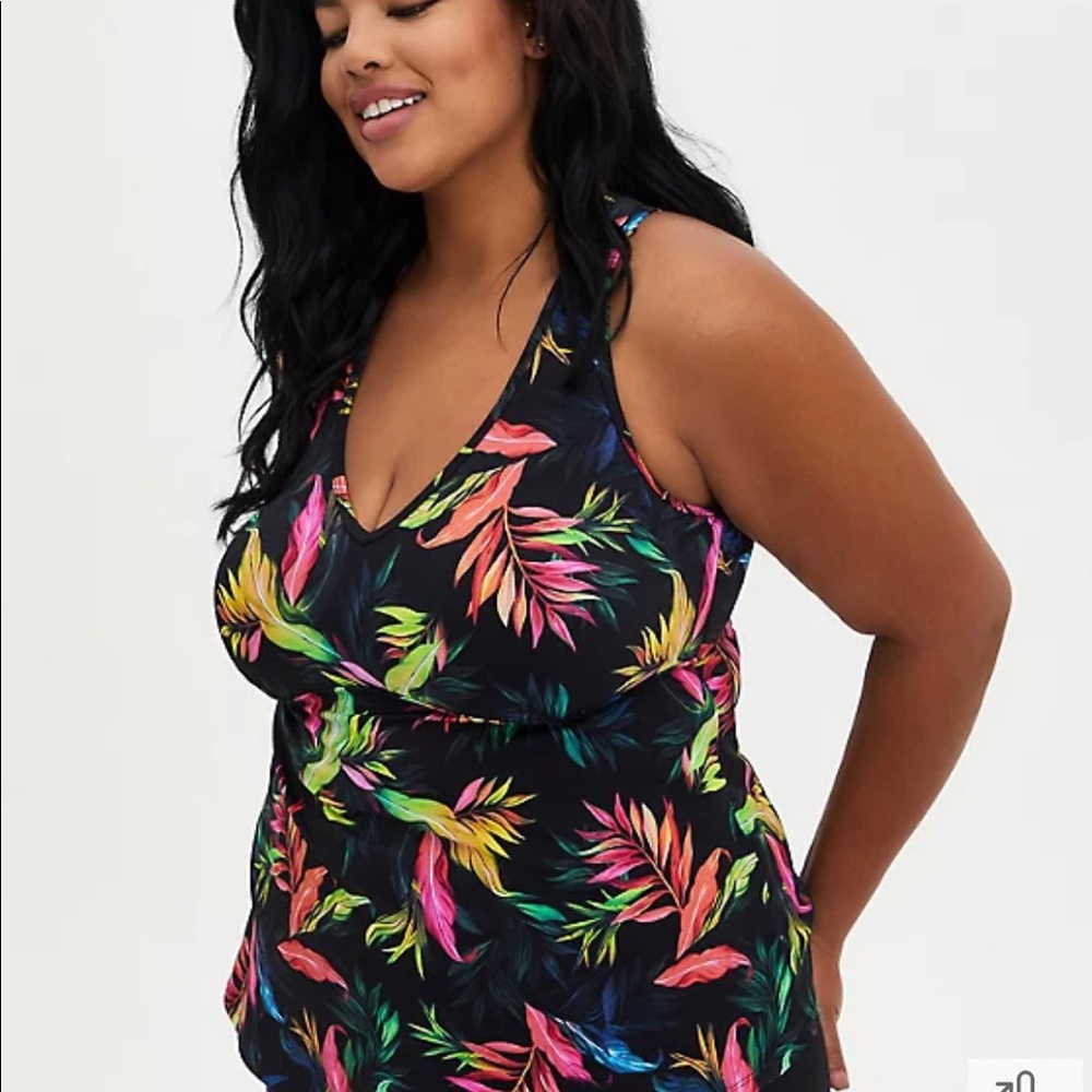 Torrid Active Swim Tankini Tropic Racerback 2 & 3